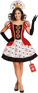 Queen Of Hearts Costume Women With Crown, Adult Alice In Wonderland Costume Womens, Halloween Costumes For Women