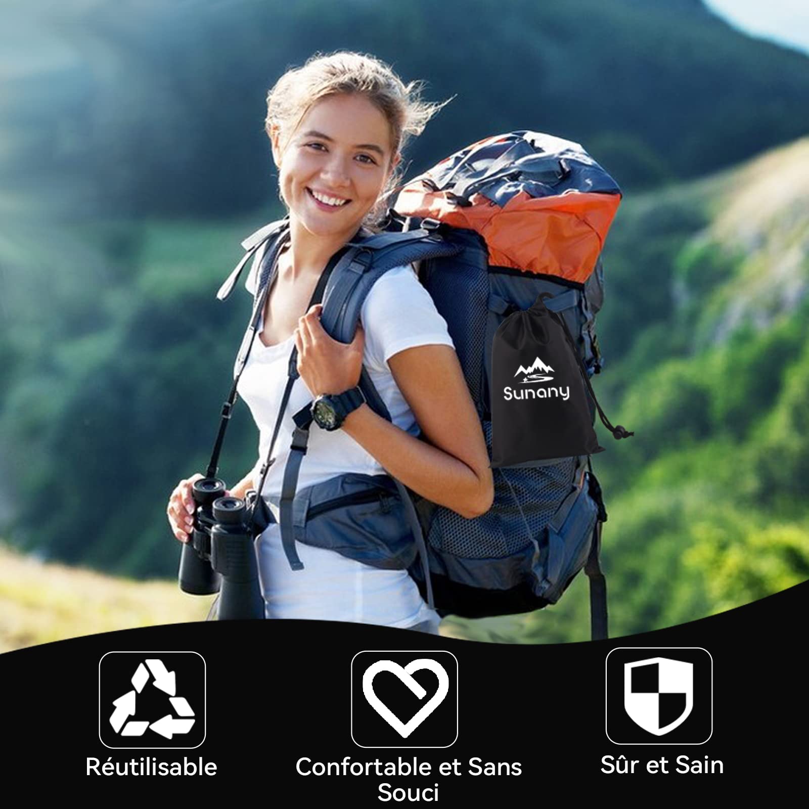 Sunany Urinoir Femme,Urinoir Femelle à Entonnoir en Silicone, Portable pour Pipi Debout Femme,Réutilisable Urinaux Toilette Féminine, pour en Plein air, Activités, Camping,Voyage(Noir)