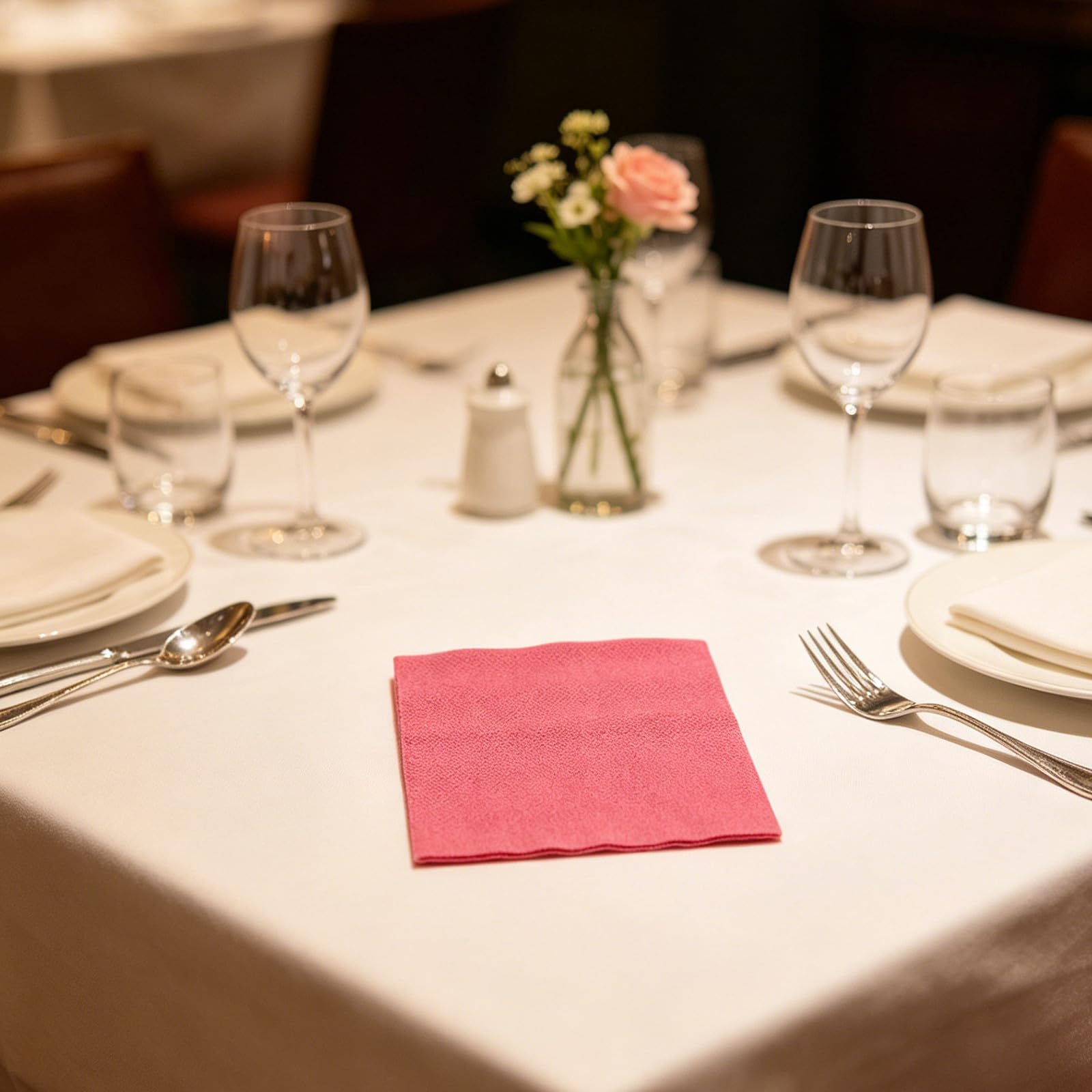 ibasenice 100 tovaglioli di carta quadrati rosa - 33x33 cm, monouso, per bevande - Tovaglioli decorativi per cocktail e tequila, ideali per matrimoni e addii al nubilato.