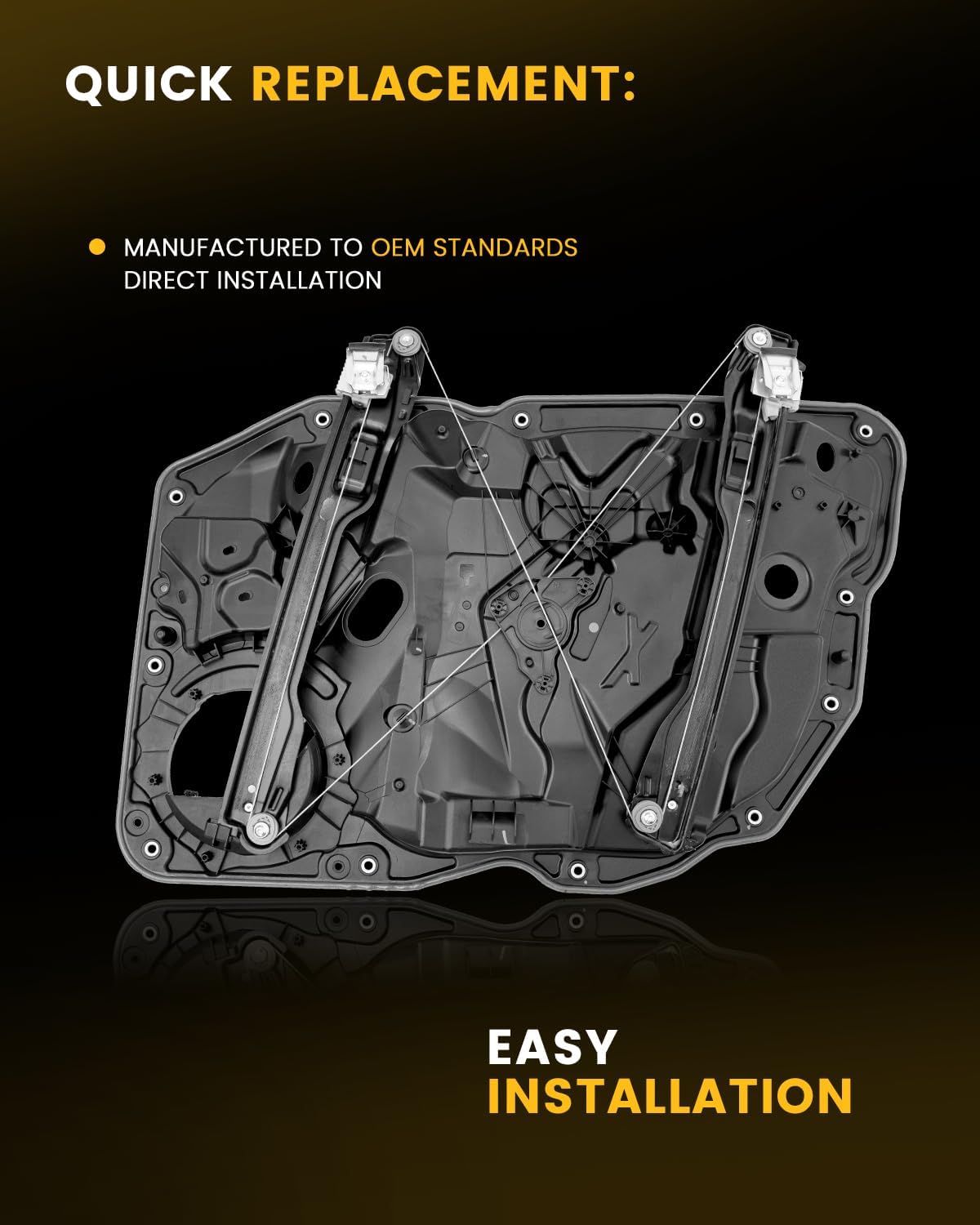 Power Window Regulator with Panel Without Motor Front Driver Side Compatible with Volkswagen Touareg 2011 2012 2013 2014 2015 2016 2017 3.0L/4.2L Replace# 7P6837755