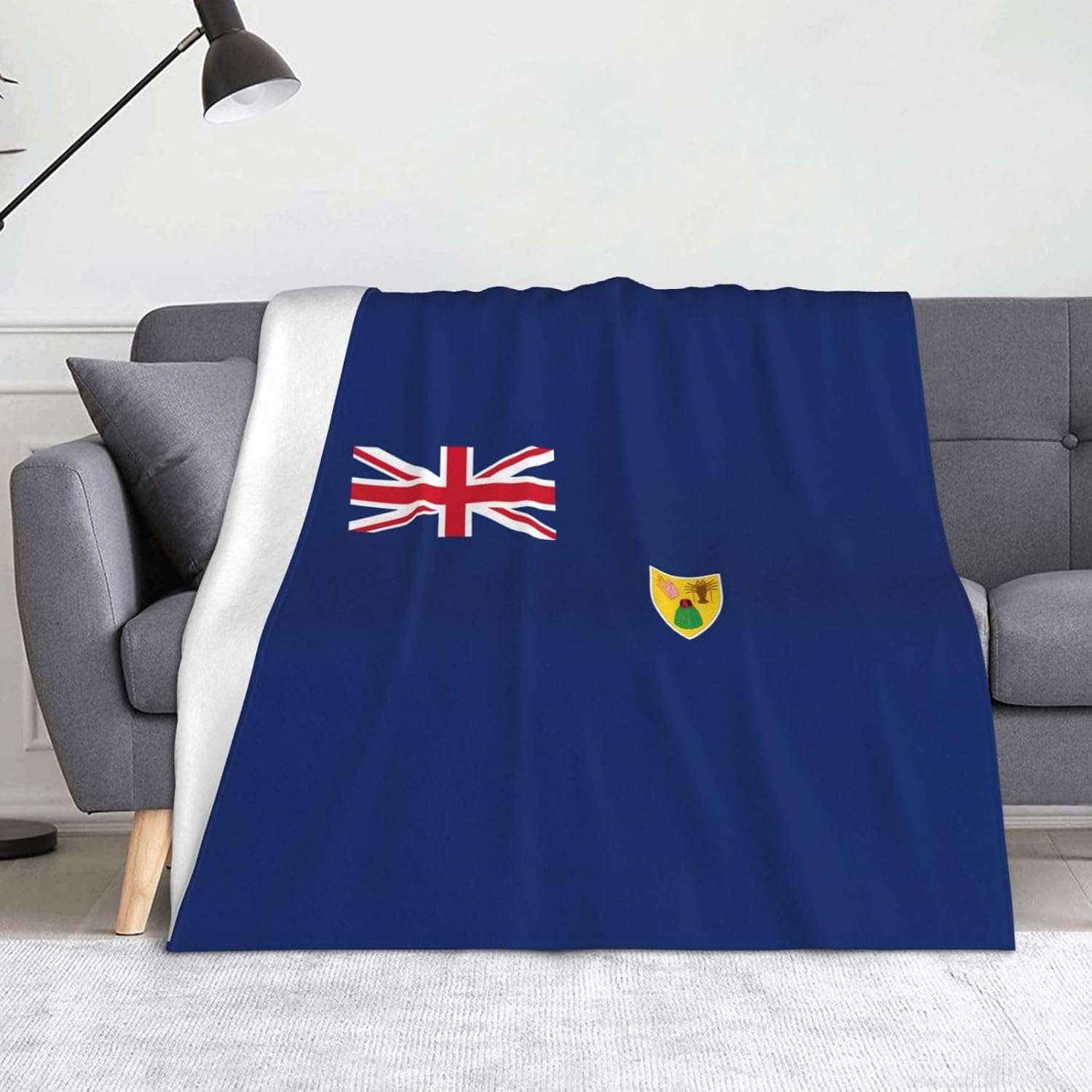 Flag of The Turks and Caicos Islands Print Cozy Soft Blankets Warm 50x60 in Lightweight Blanket for Camping Travel