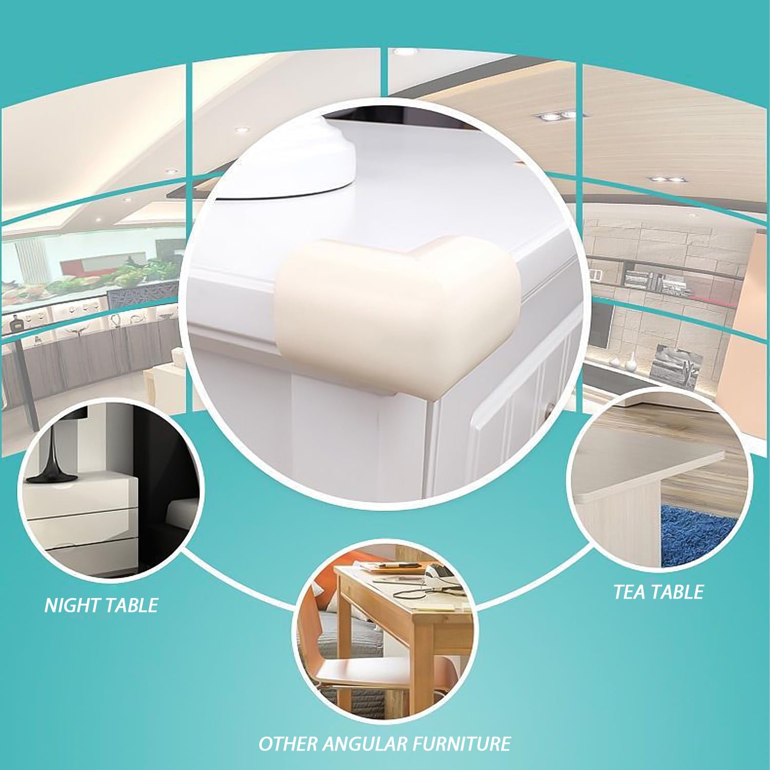 Set Di 12 Paraspigoli Per Mobili - In EVA Morbido, Adesivi, Per Sicurezza Bambini - Foto 5