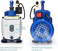Vista 4 de stonylab Bomba de vacío, bomba de aceite de vacío de paletas rotativas de dos etapas con función R32 a prueba de explosiones, vacío definitivo