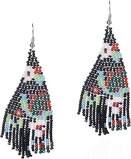 Sponsored Ad - Long Beaded Tassel Earrings - Bohemian tassel beaded earrings Original Mexican tribe beaded earrings，Christ...