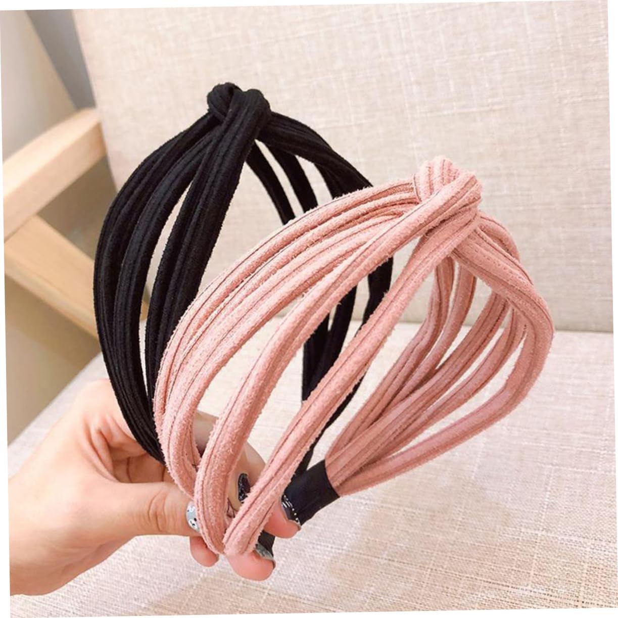 Healeved 6pezzi Fascia Larga per Capelli Donna in Tessuto Nodo Incrociato Accessori per Copricapo Adatto per Matrimoni Feste Spiagge e Uso Quotidiano