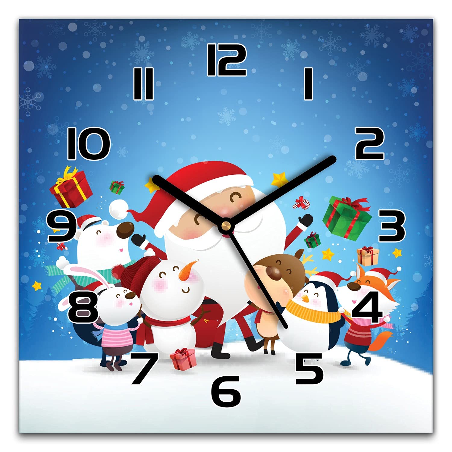 Horloge murale en verre sécurité Coloray抗震 30x30 cm Noël aiguilles
