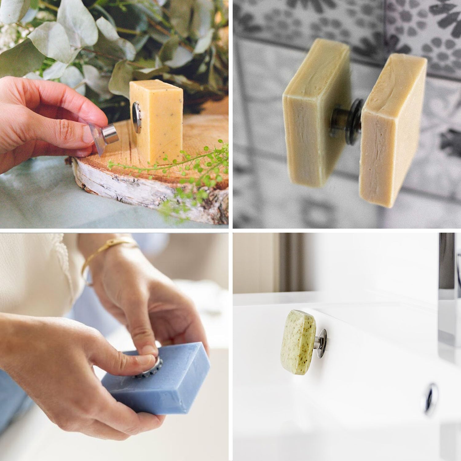 Set of 3 Magnetic Suction Soap Dishes | Simple Design & Powerful Attachment | Stainless Steel | Wall Mount | No Drilling | Bathroom | Kitchen | Toilet | Made in France