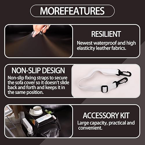 Miniatura 6 de Fundas de cuero sintético para sofá reclinable, fundas impermeables para sofá, fundas de sofá de 8 piezas para sofás reclinables, fundas de sofá