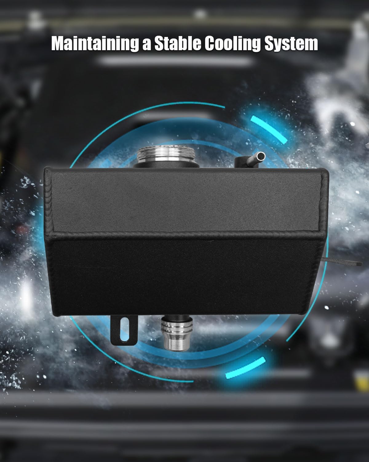 Upgrade Aluminium Alloy Coolant Recovery Bottle Fit for Jeep Wrangler JL JLU 2018+ Gladiator JT 2.0 and 3.6L Model 2020+ Replace 68364312AC, Front Engine Coolant Reservoir Tank Bottle