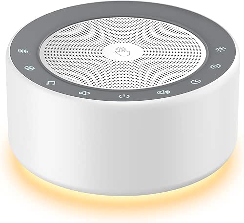 Kipcush White Noise Sound Machine with Nursery Lamp, Mood Lighting,