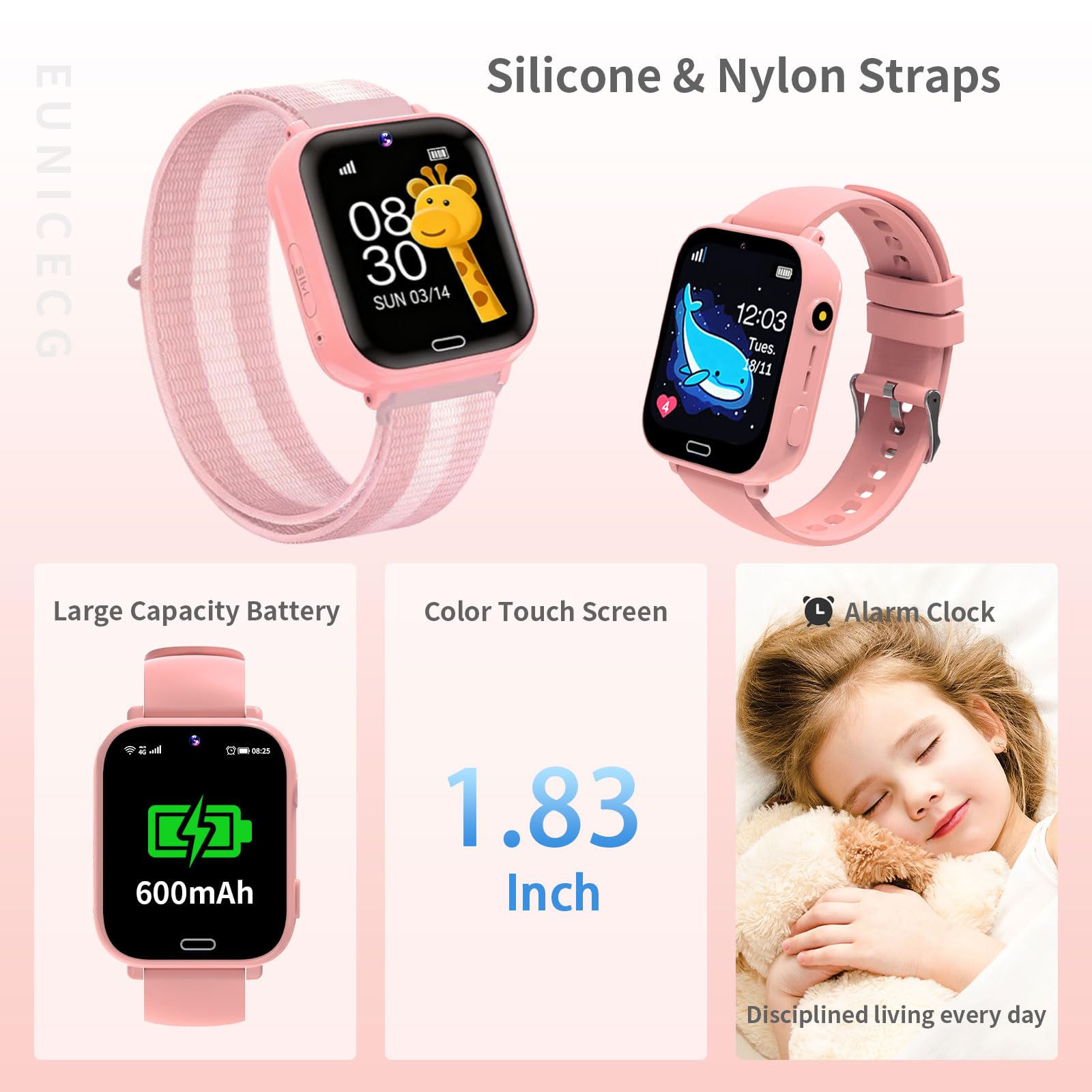 4G Smartwatch dla Dzieci z GPS Lokalizować Połączenie Wideo Telefony Model Klasy Czat Głosowy Gry Budzik SOS Kalkulator - Zegarek dla Dziecka Chłopców Dziewcząt Urodziny Prezenty