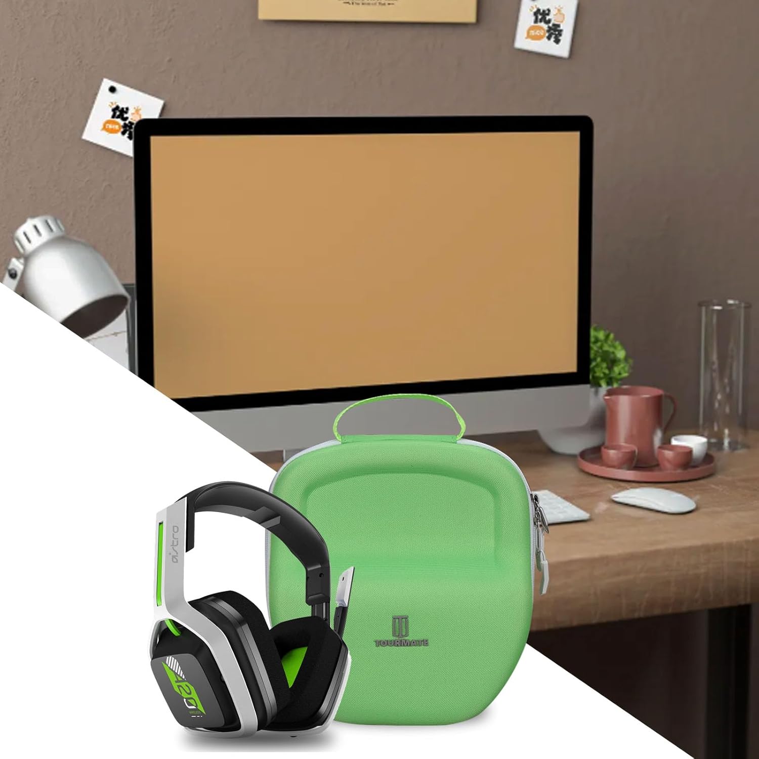 Hard Travel Case for Gaming A20 Wireless Headset Gen 2, Protective Carrying Storage Box（CASE ONLY） (Green & White) - Image 8