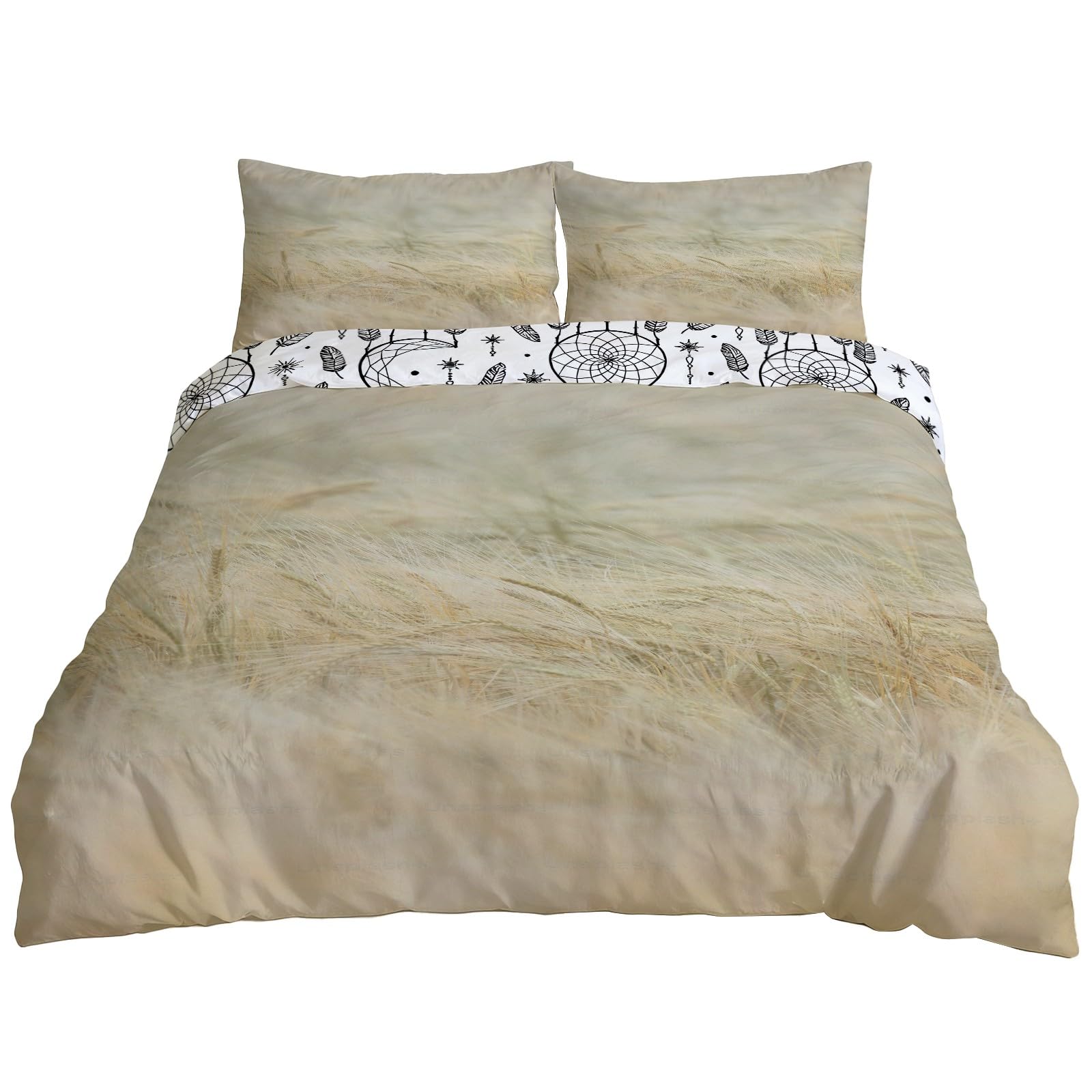 Housse de couette grand lit motif pastoral vent de blé pour une chambre cocooning