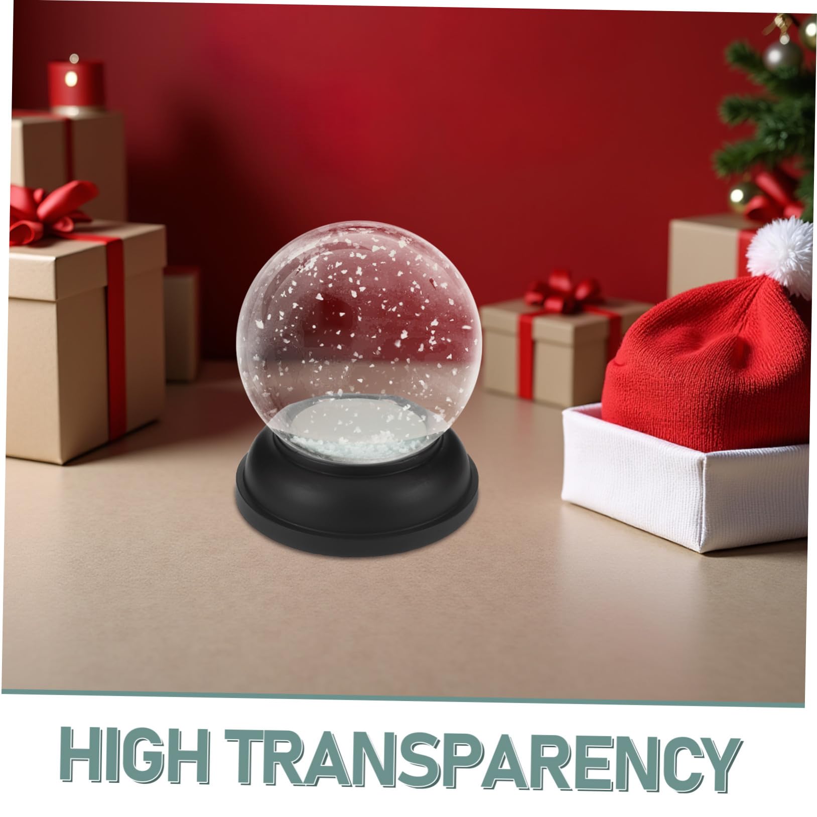 Kit para Hacer Bolas de Nieve Navideñas Bolas de Vacías Base de Resina Negra para Manualidades de Paisaje Musgo y Adornos de Fiesta