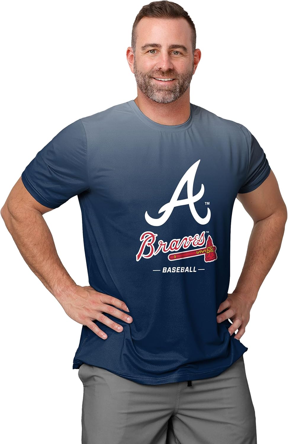 FOCO MLB Men's Official Primary Logo Wordmark Premier Team Spirit Performance Gradient T-Shirt - Image 4