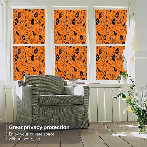 Miniatura 2 de Película de ventana 3D de Halloween, patrón de estilo de Halloween, para puerta de cristal, baño, sala de estar, 17.7 pulgadas de ancho x 23.6