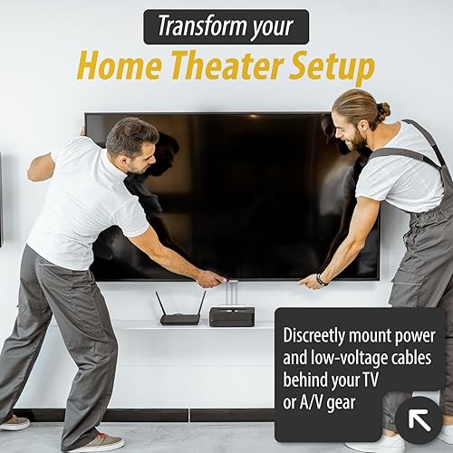 Miniatura 2 de Kit Datacomm 50-3323-WH-KIT organizador de cable de TV de pantalla plana con solución de energía - blanco
