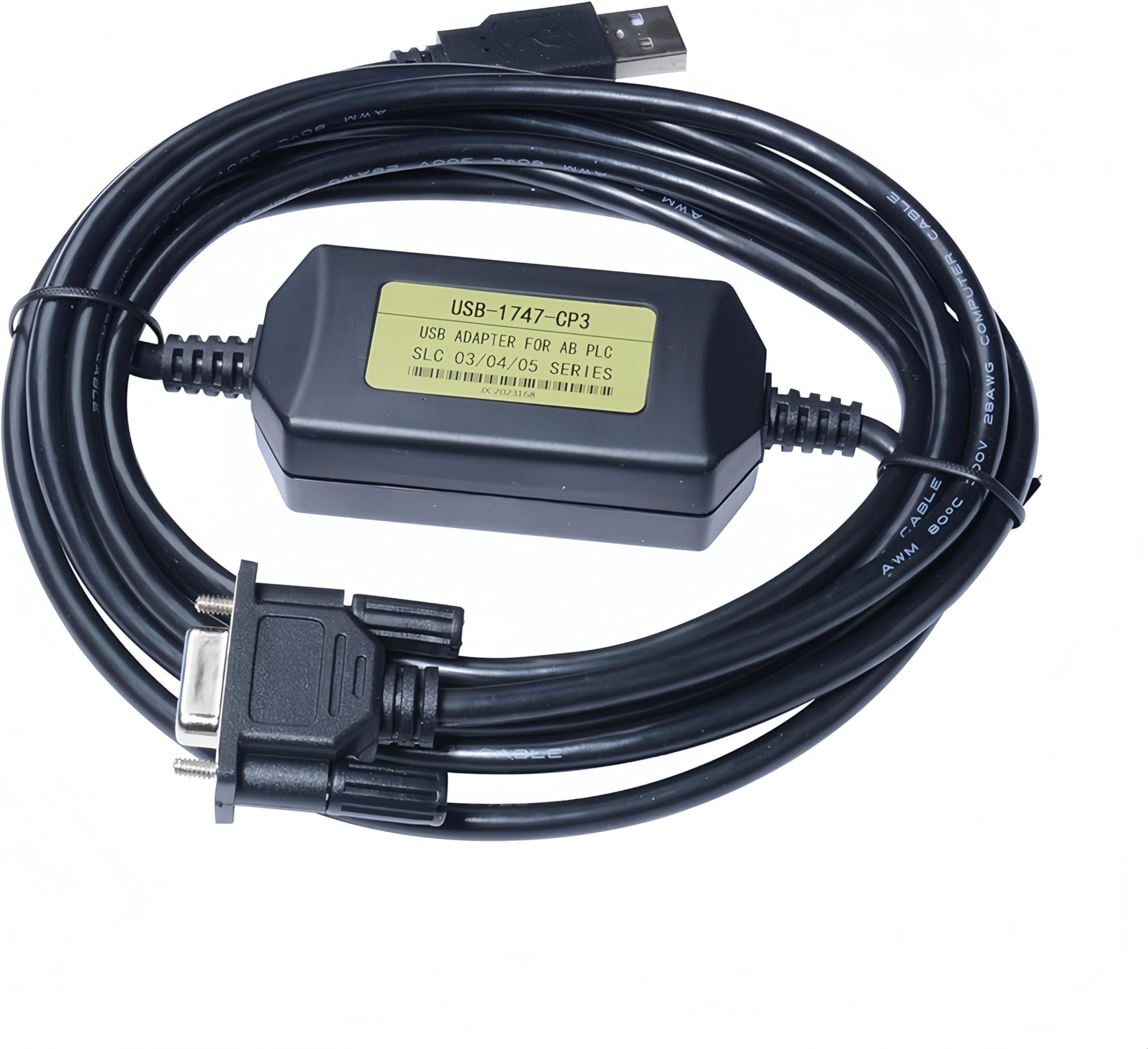 PLC Programming Cable Compatible for Allen Bradley SLC 5/03 5/04 5/05 SLC500 and Micrologix1400, for USB-1747-CP3 Replacement, FTDI Chip, 10 FT