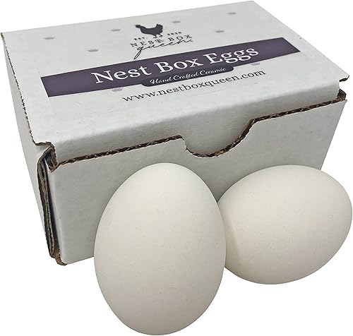 Miniatura 3 de Nest Box Queen Huevos de cerámica para nido de pollo para entrenamiento en caja nido, paquete de 2 (azul)