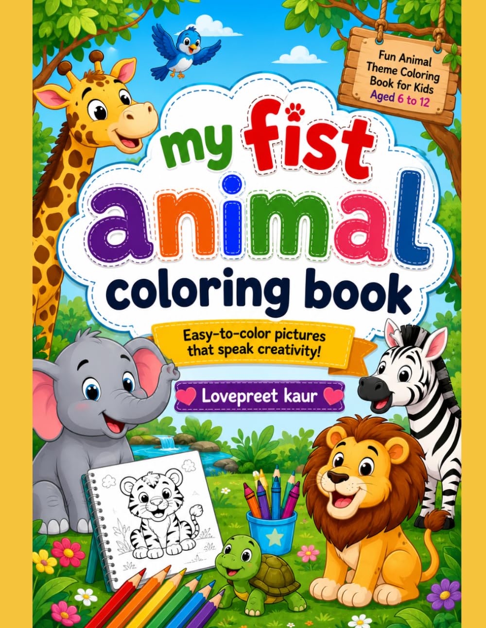 Animal coloring book: fun,color and enjoy