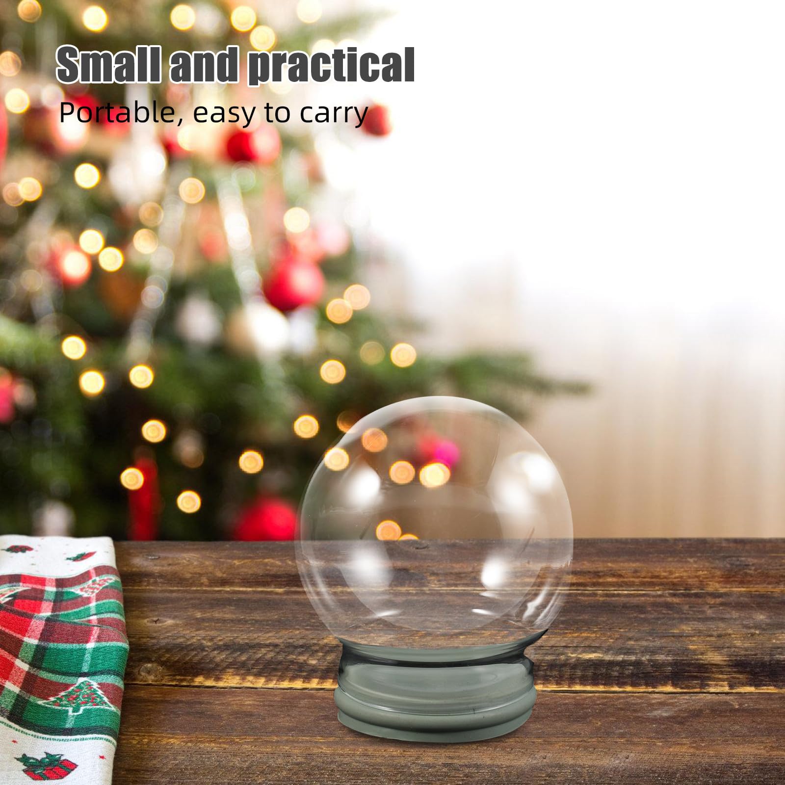 Toyvian 3 Piezas Bola de Nieve Navideña de Vidrio Transparente con Tapa de | Rellenable, Diseño Engrosado, para Manualidades y Decoración Festiva, Uso en Oficinas