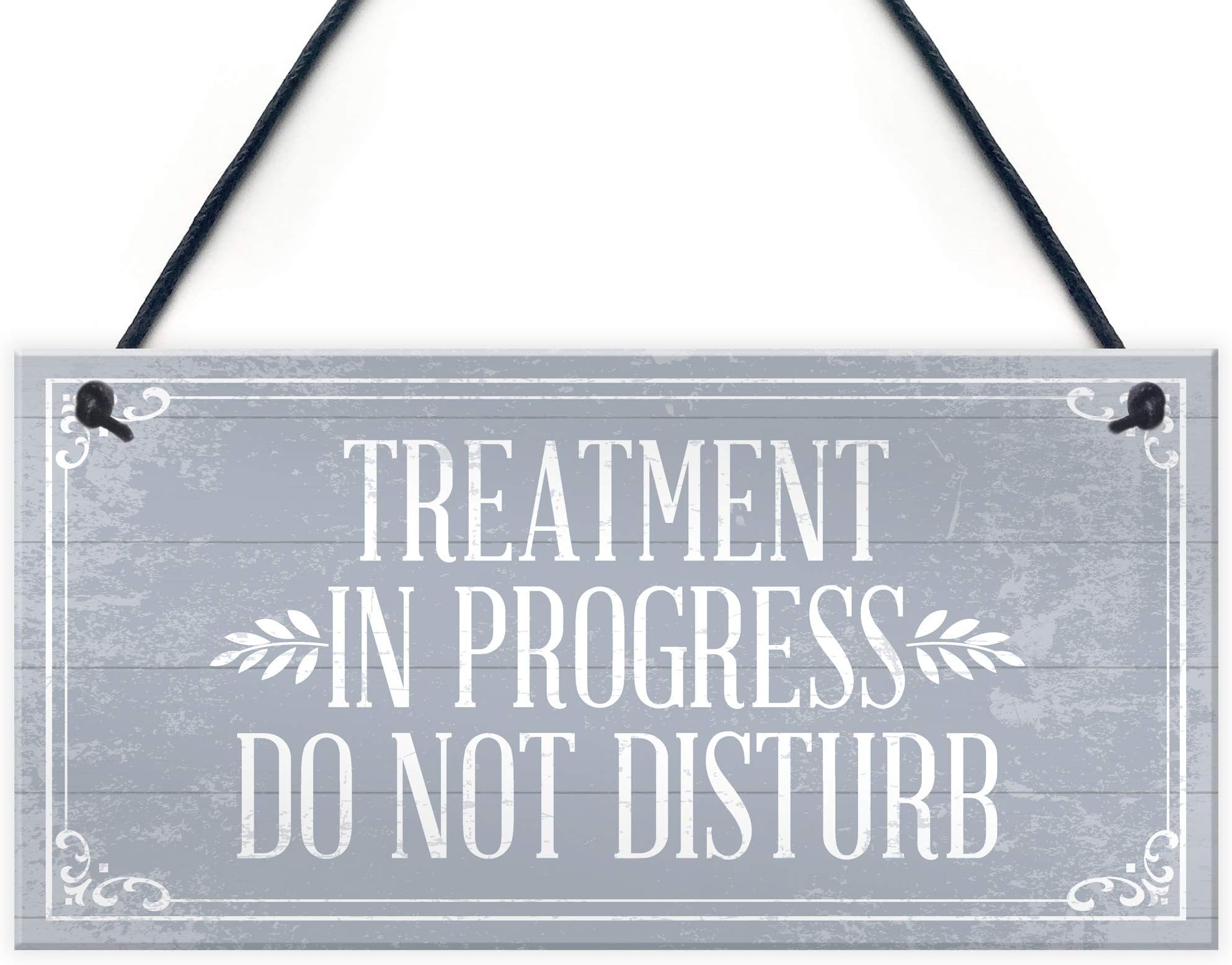 Red Ocean TREATMENT IN PROGRESS Do Not Disturb Hanging Wall Door Salon Sign Plaque Gift