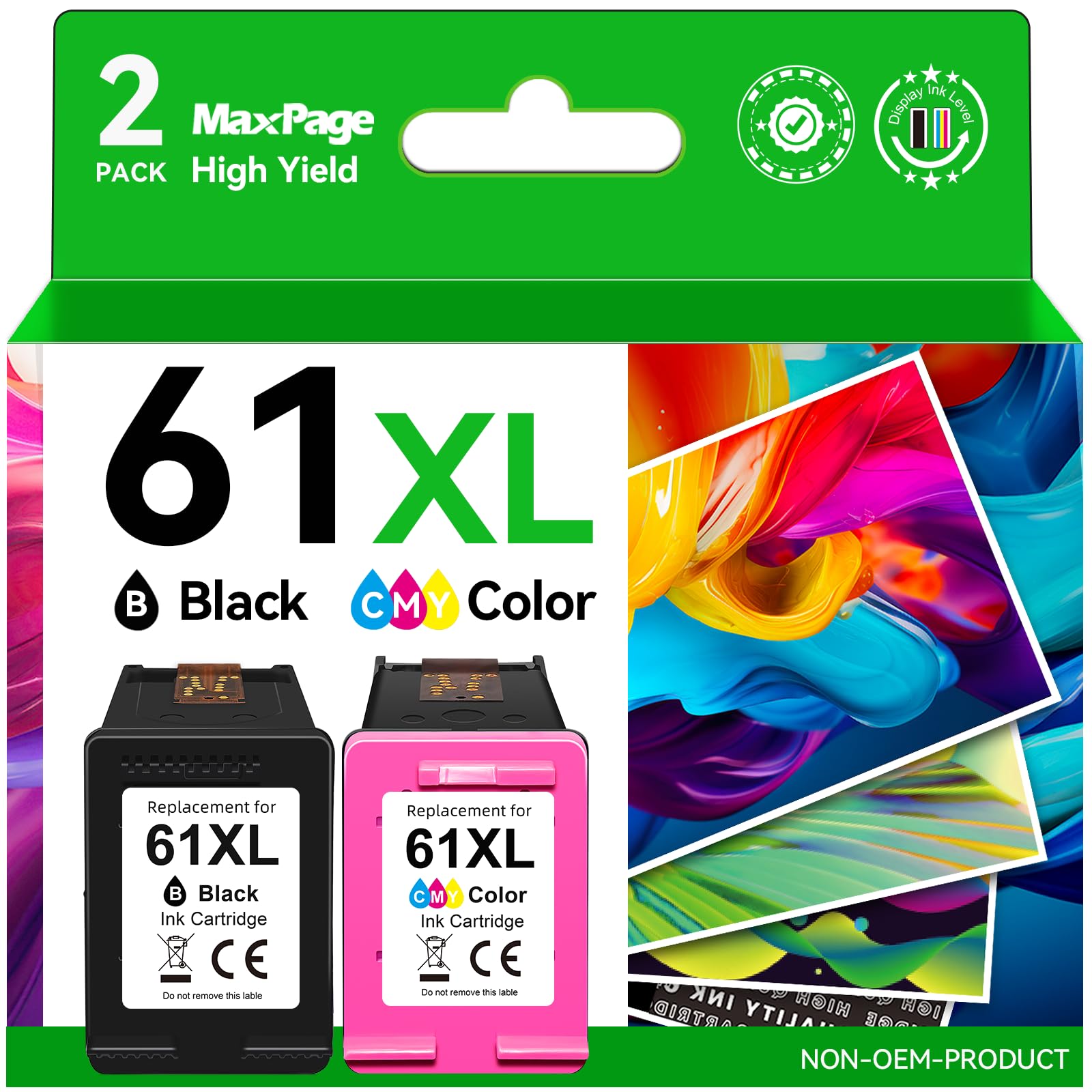 61XL Ink Cartridge Compatible for HP 61 Ink Cartridge Black Colour Compatible for Envy 4500 5530 4502 DeskJet 1000 2542 2540 3050 3050a OfficeJet 4630 Printer