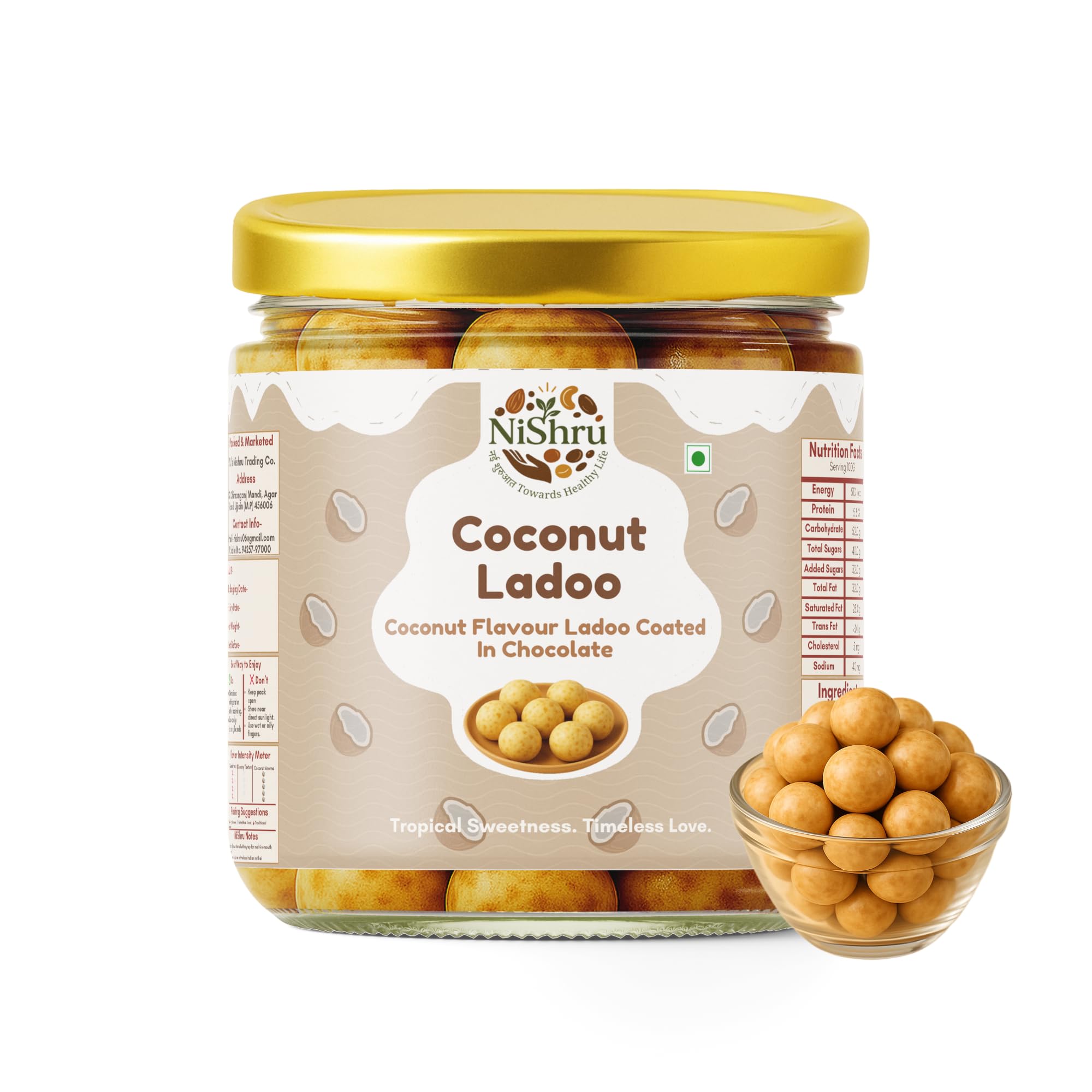 Coconut Ladoo | Coconut Ladoo Balls | Sweet Traditional Snack Perfect for Snacking, Gifting & Festivals | 250g