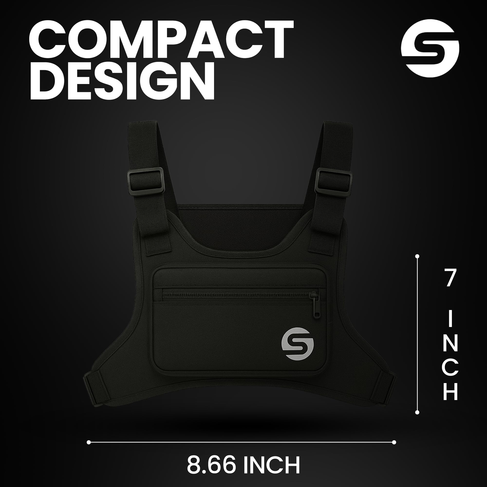 Bolsa de pecho para correr para hombres y mujeres con botella de agua plegable, resistente al agua, ajustable, con parte trasera reflectante para ciclismo, senderismo, entrenamientos, con soporte para