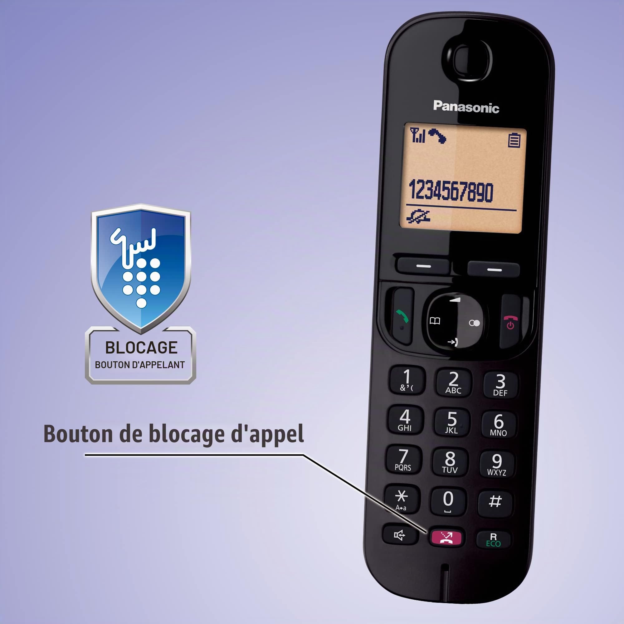 Panasonic KX-TGC263EB telefono Telefono DECT Identificatore di chiamata Nero (PANASONIC KX-TGC263EB DECT TRIO) - Versione UK