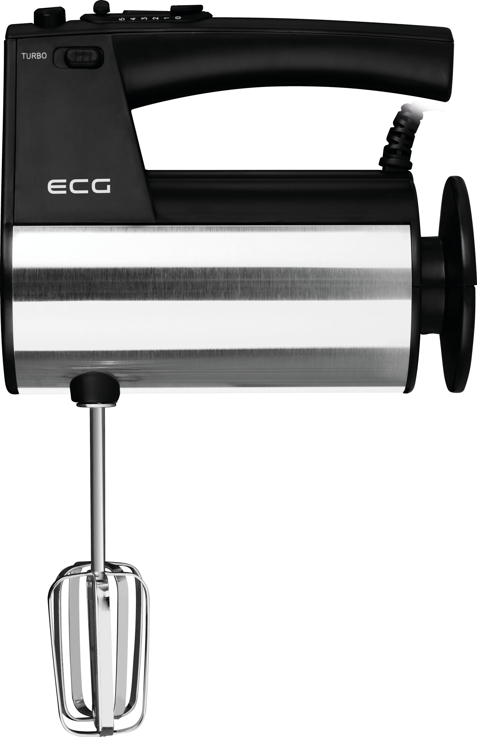 ECG RS 5011 Batidora de mano, 10 velocidades, botón Turbo Boost, 2 varillas mezcladoras, 2 ganchos para amasar, 700 W, negro