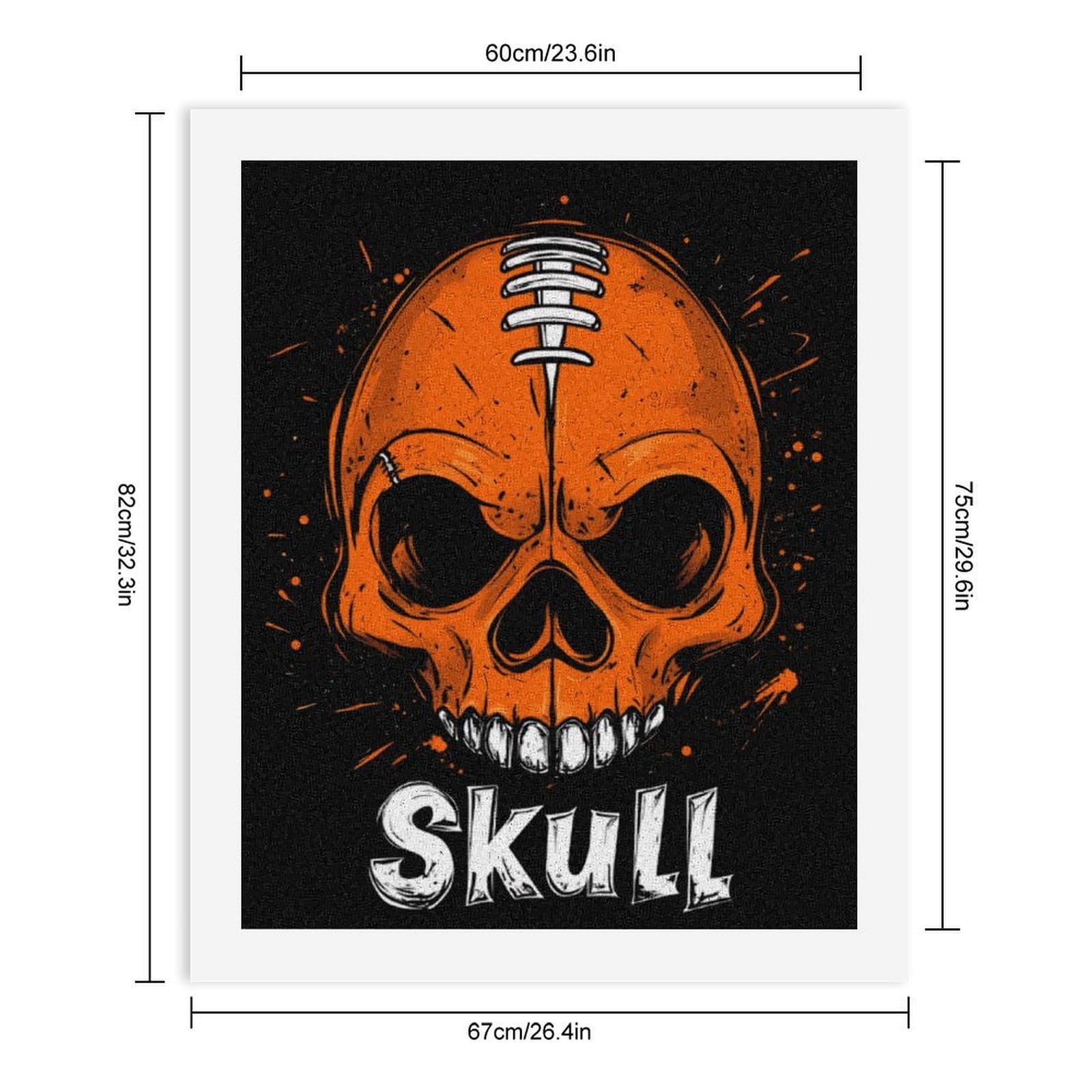 Malen nach Zahlen für Erwachsene, Motiv: Totenkopf, Fußball, lustiges Malen-nach-Zahlen-Set für Erwachsene, Baumwolle, digitales Ölgemälde, Heimdekoration, Geschenk, 75 x 60 cm