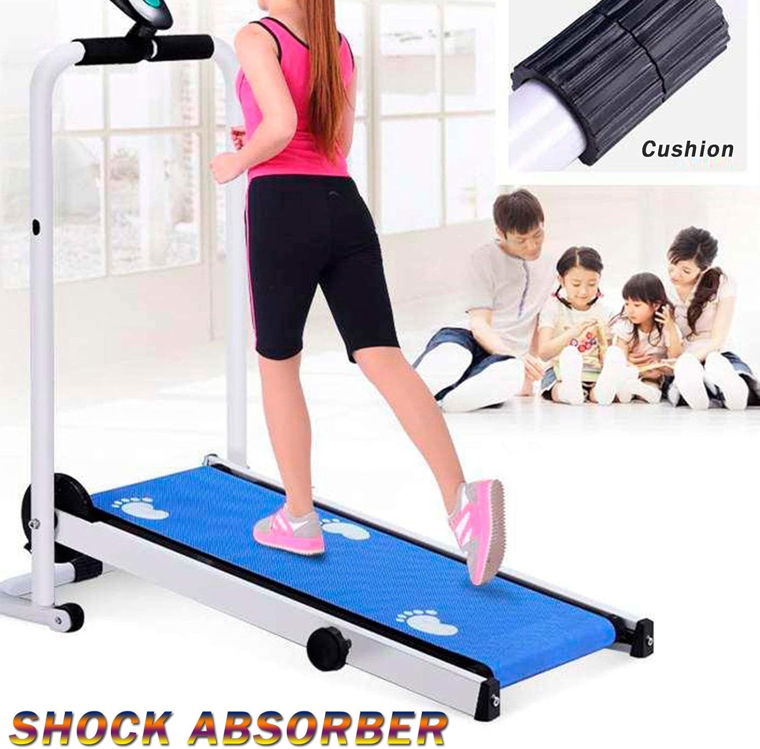 Folding Treadmills Mechanical Walking Running Jogging Machine Fitness Exercise Incline for Home Weight Portable Space Saving
