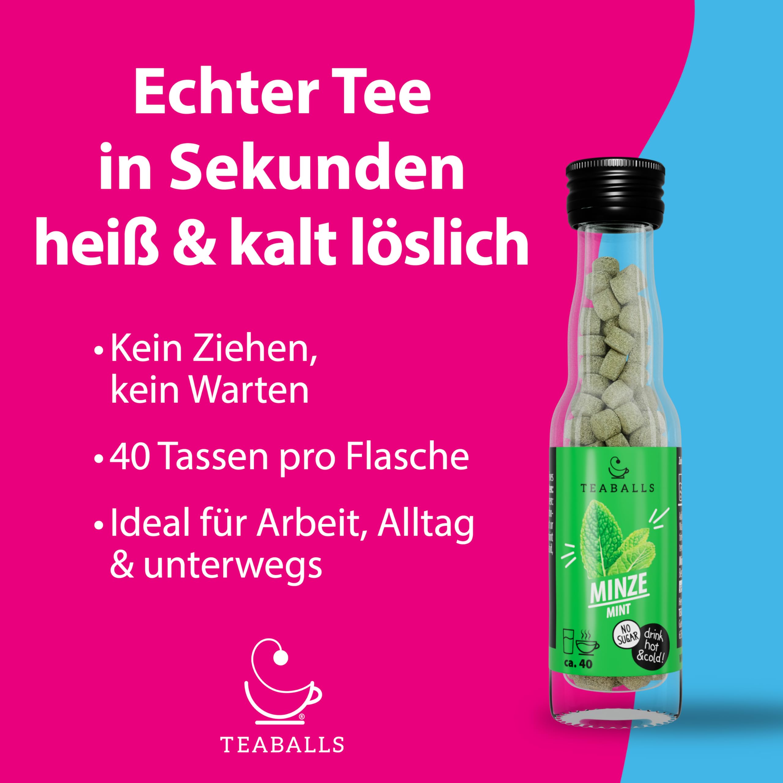 TEABALLS - 5er Frühlingsfrüchte Tee Set - 200 Tassen - Fruchtiges Tee Probierpaket & kleine Geschenkidee für den Frühling