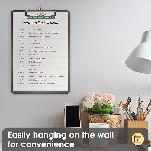 Miniatura 6 de Macroclo Portapapeles de plástico gris, tablero de clip de color 8.5 x 11 pulgadas para aula, estudiantes, niños, mujeres, portapapeles A4 tamaño 9