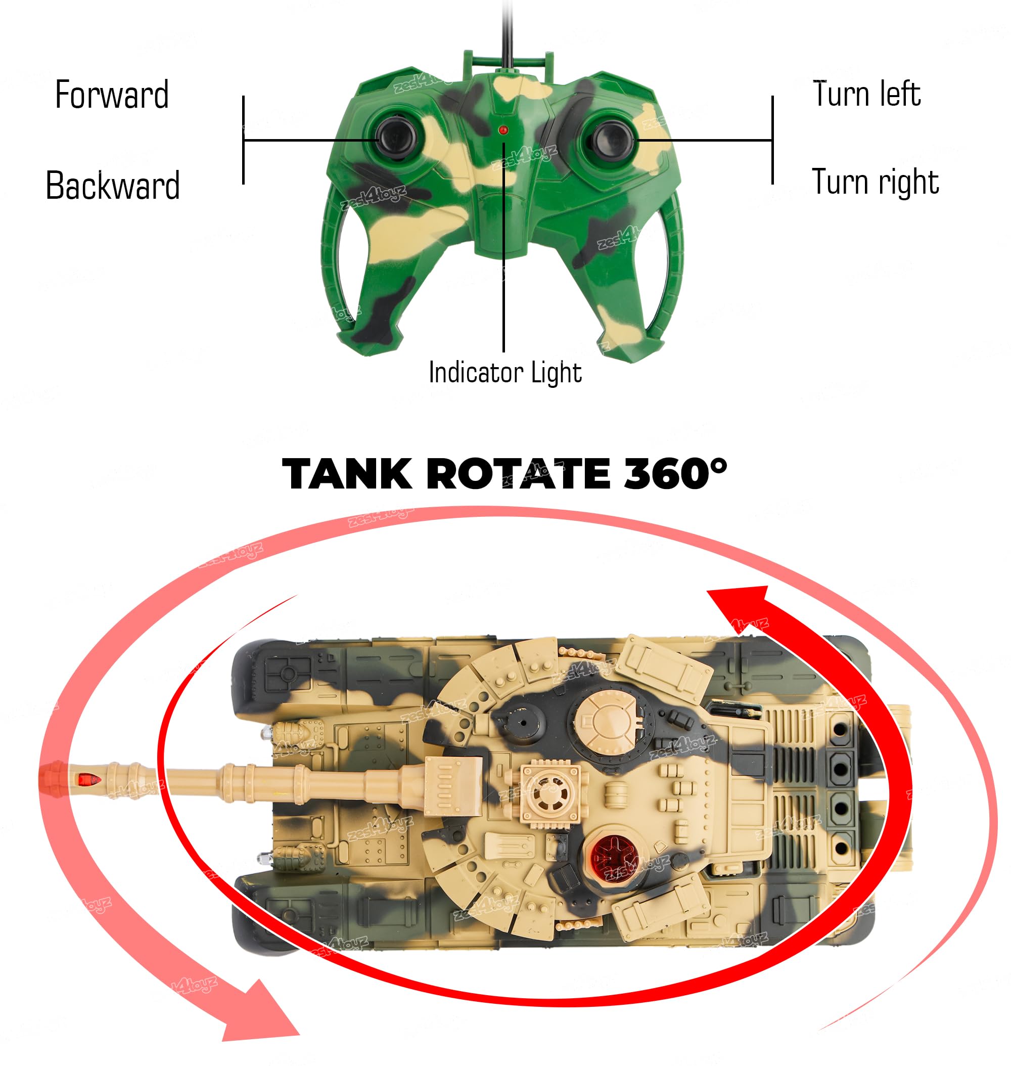 Nona mona Remote Control Shooting Mode Army Tank Big Size with