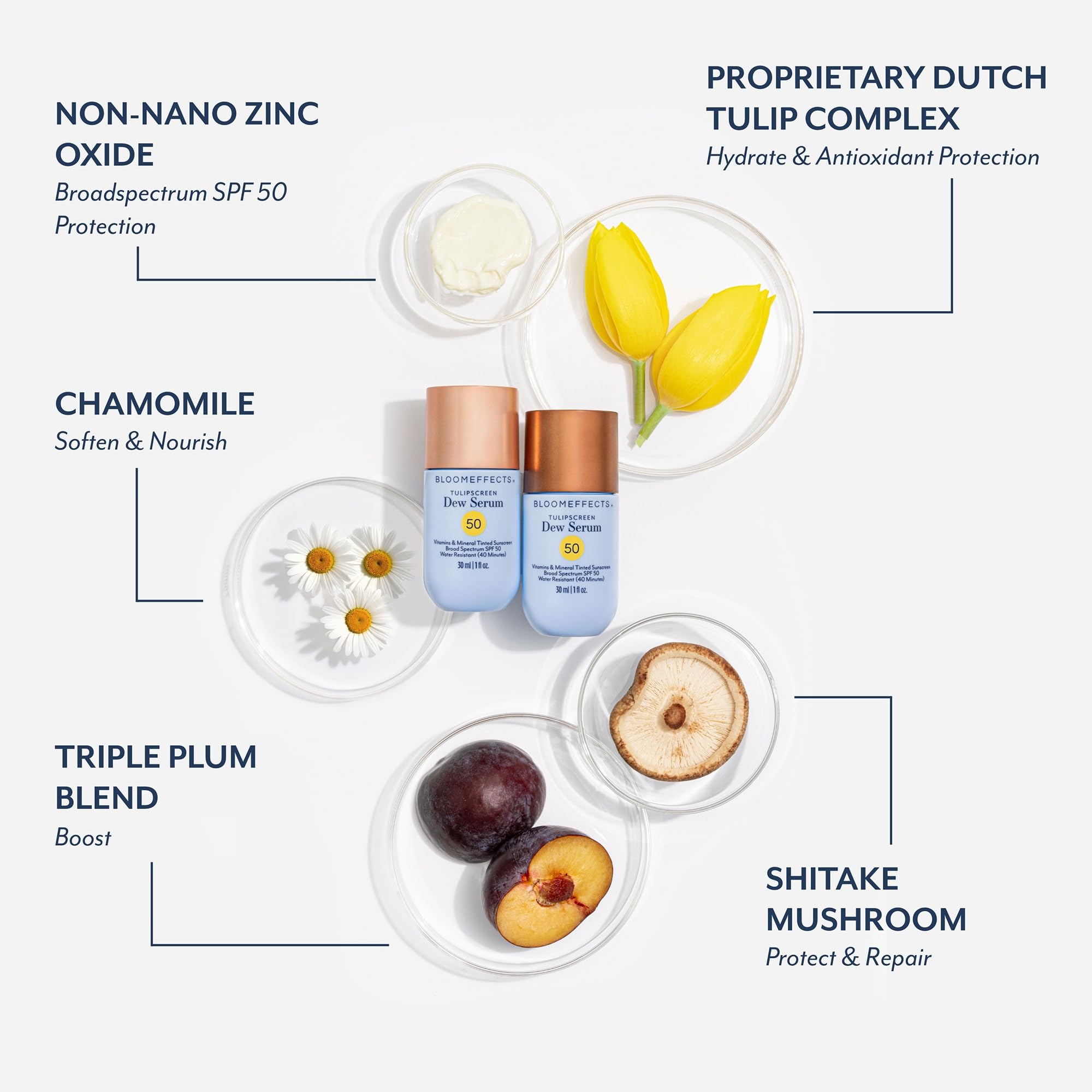 Bloomeffects Tulipscreen Dew Serum Tinted Mineral Sunscreen SPF 50