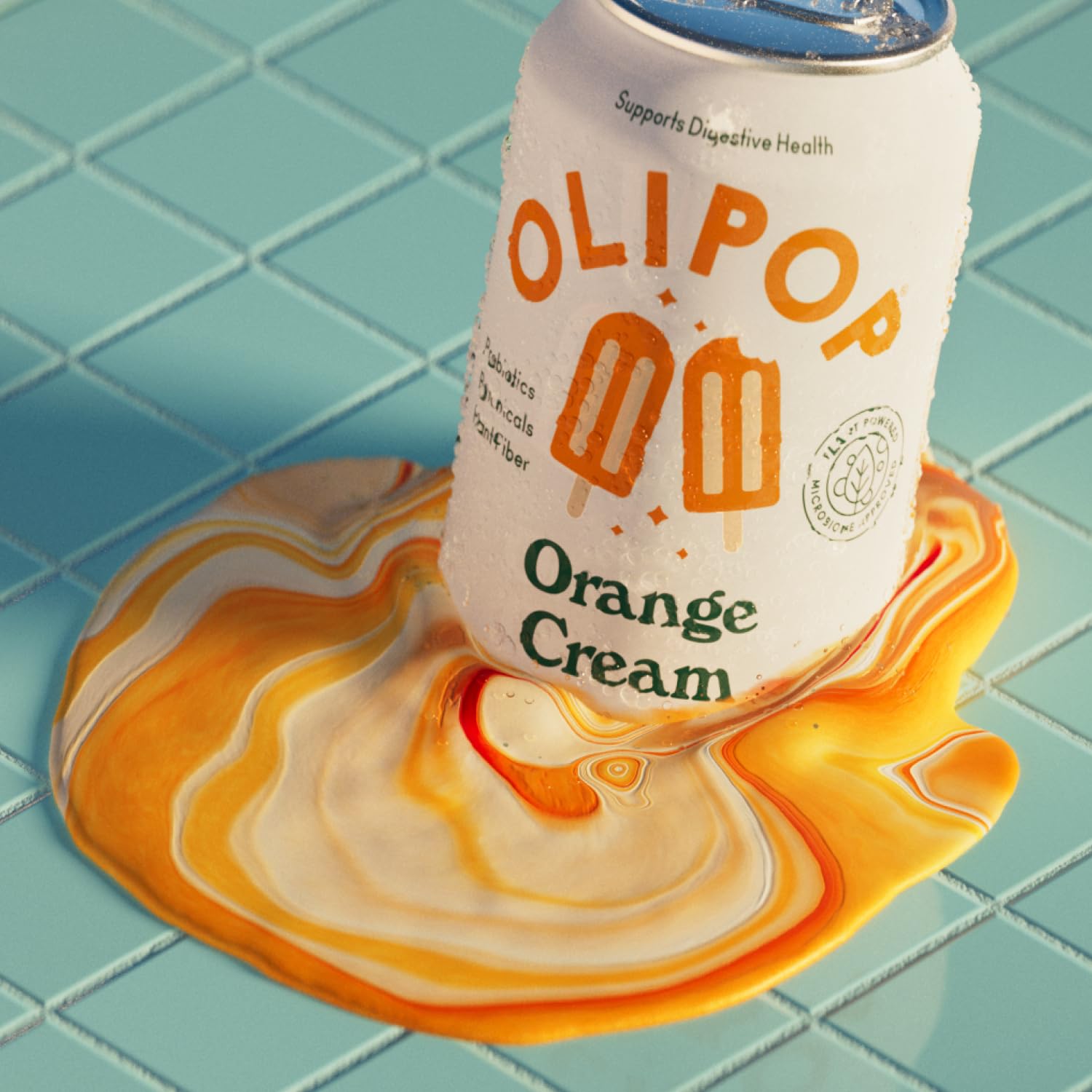 OLIPOP Prebiotic Soda Pop, Orange Cream, A New Kind of Soda Packed with Prebiotics, Fiber, and Botanicals, Gluten Free, GMO Free, 12oz (12-Cans)