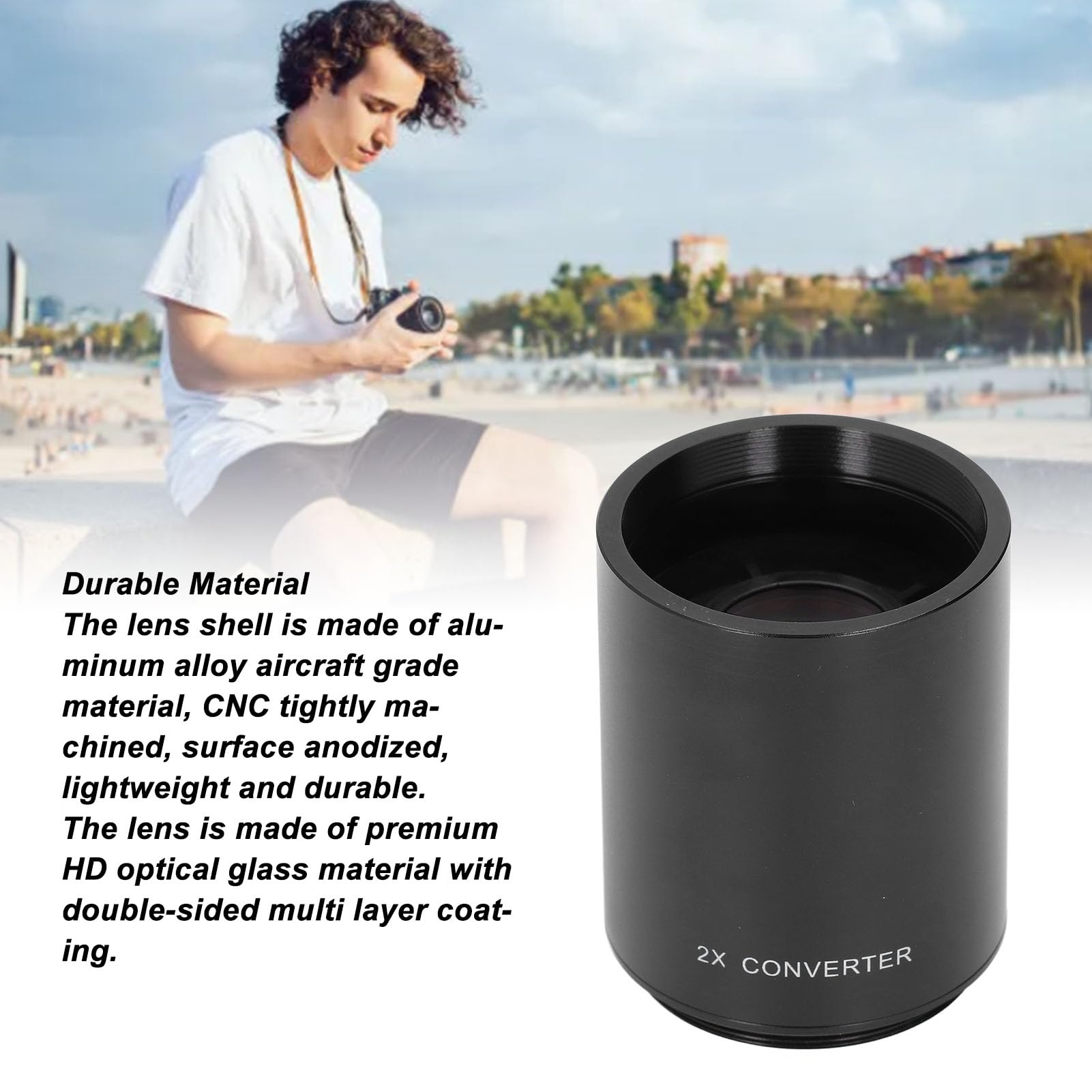 Téléconvertisseur 2X, Convertisseur D'objectif de Grossissement de Téléconvertisseur 2X pour Objectifs à Zoom Téléobjectif Miroir 420-800 Mm 650-1300 Mm 500 Mm 800 Mm 900 Mm