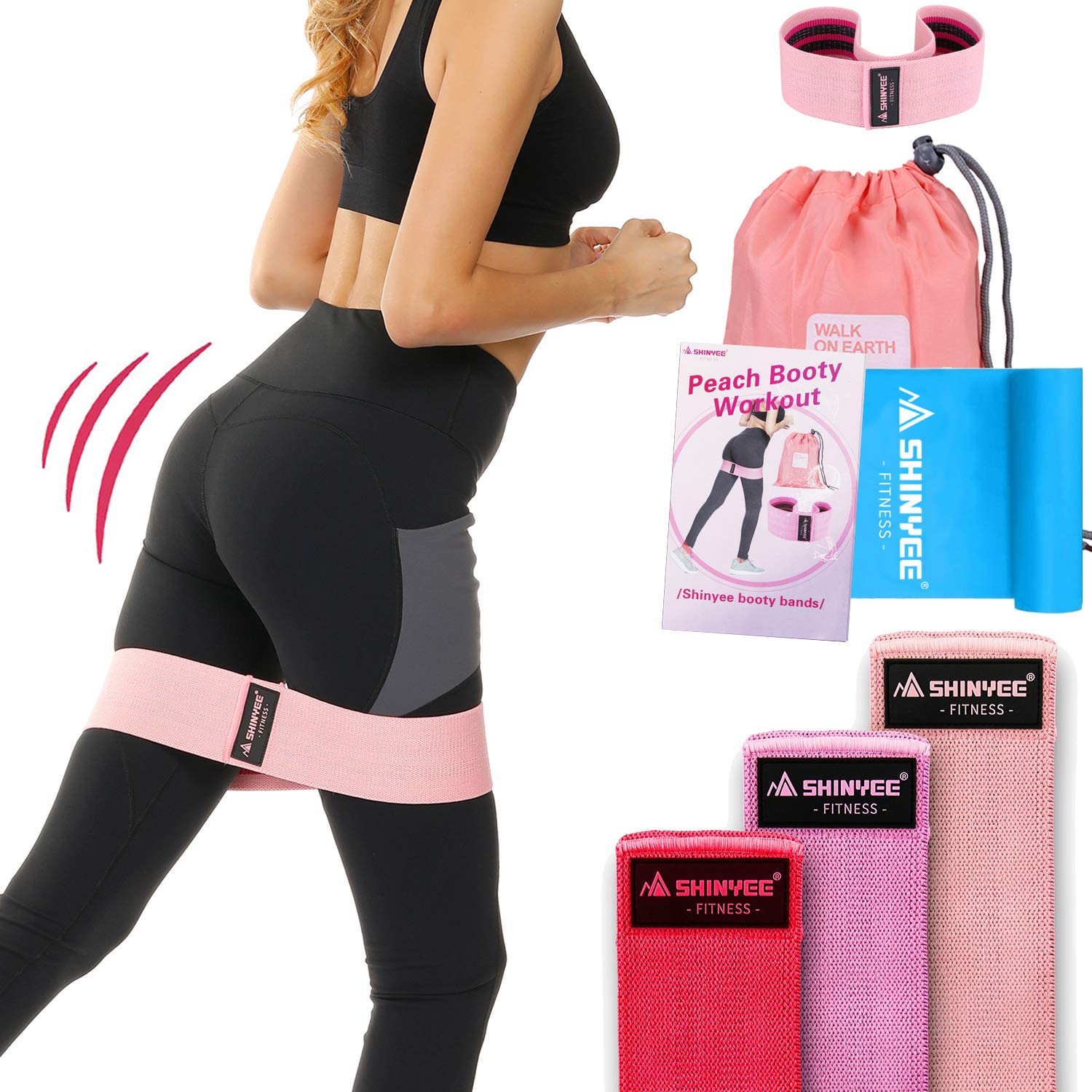 Shinyee Booty Hip Bands High Resistance Workout Exercise Glute