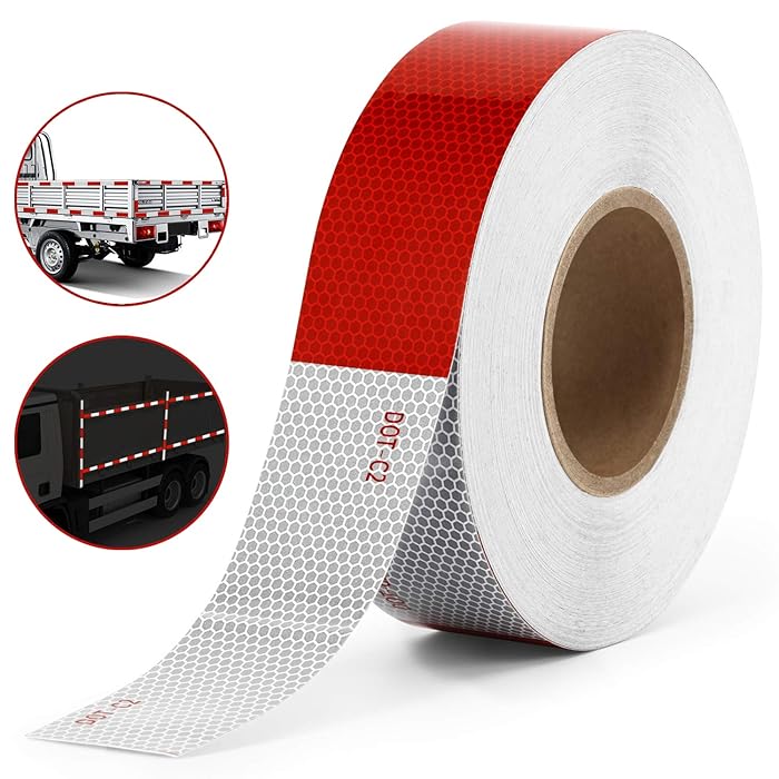 Buy Kohree 2 inches x150ft Reflective Safety Tape, DOT C2 Red White Waterproof Reflector Tape