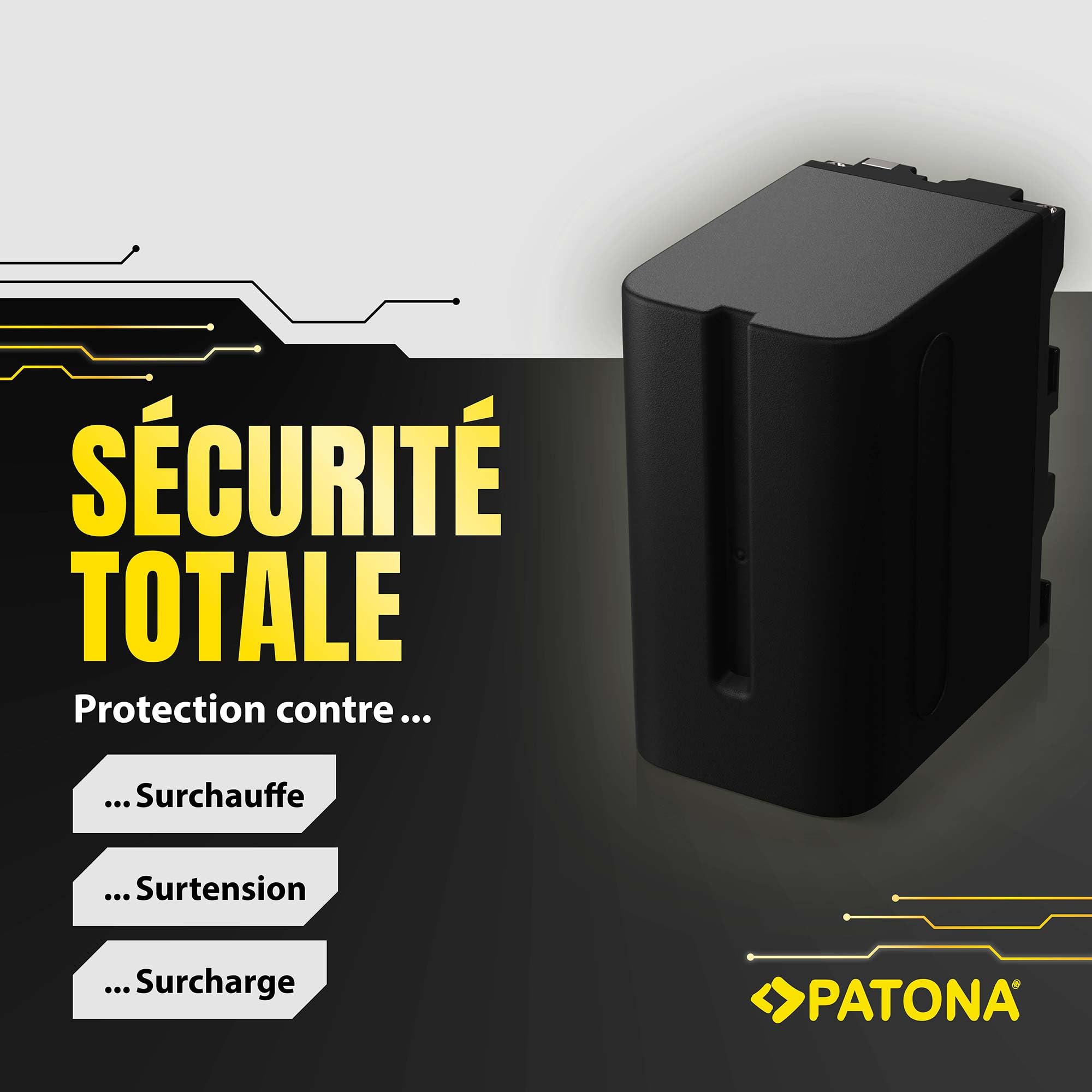 PATONA 2X Batterie pour Sony NP-F970 F960 F950 F750 6600mAh