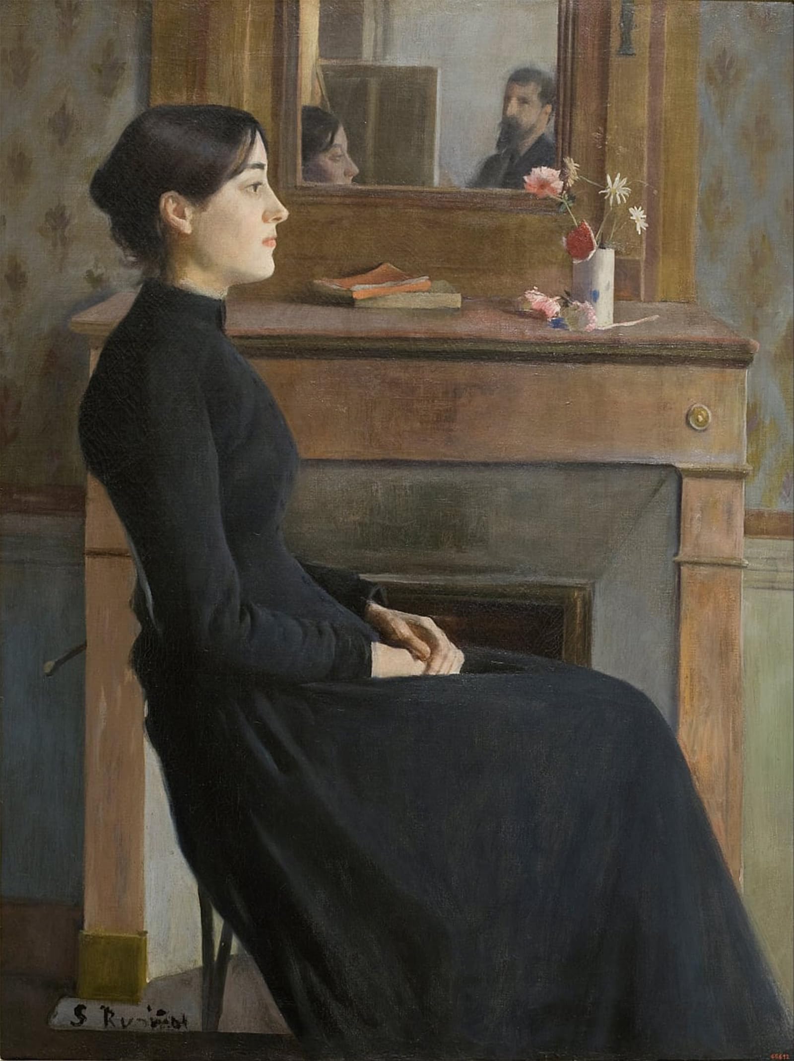 ARTXLXXBN Famous Painting Art Wall Decor Abstract Art Picture Female Figure by Santiago Rusiñol Animal Pictures for Home Decor 60x90cm