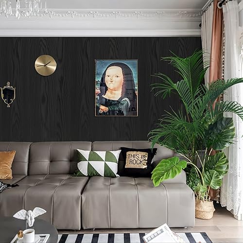 Miniatura 6 de Abyssaly Papel de contacto de madera gris, papel tapiz de madera gruesa natural para armarios, película autoadhesiva extraíble para decoración de