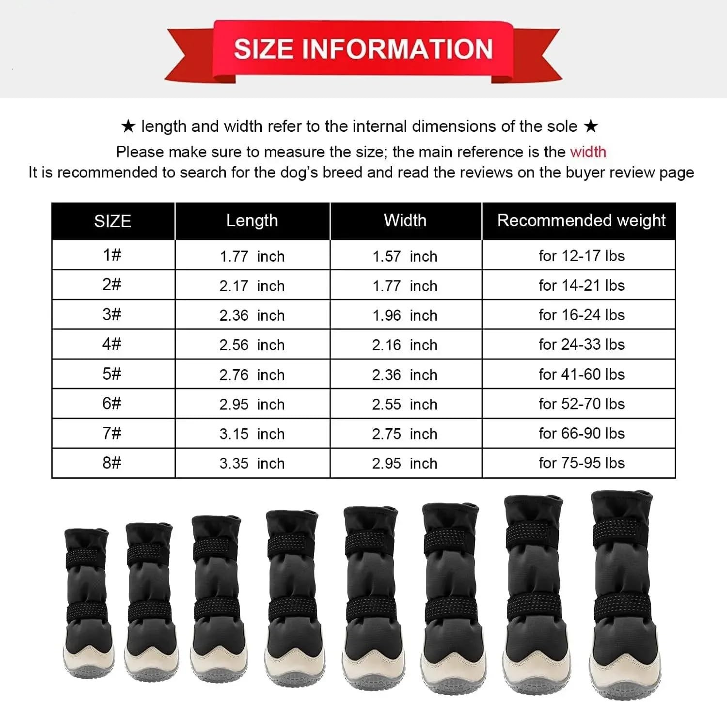 Chaussures toutes saisons pour chien – Imperméables et antidérapantes pour les jours chauds, pluvieux et neigeux (taille 7-8 x 7 cm)