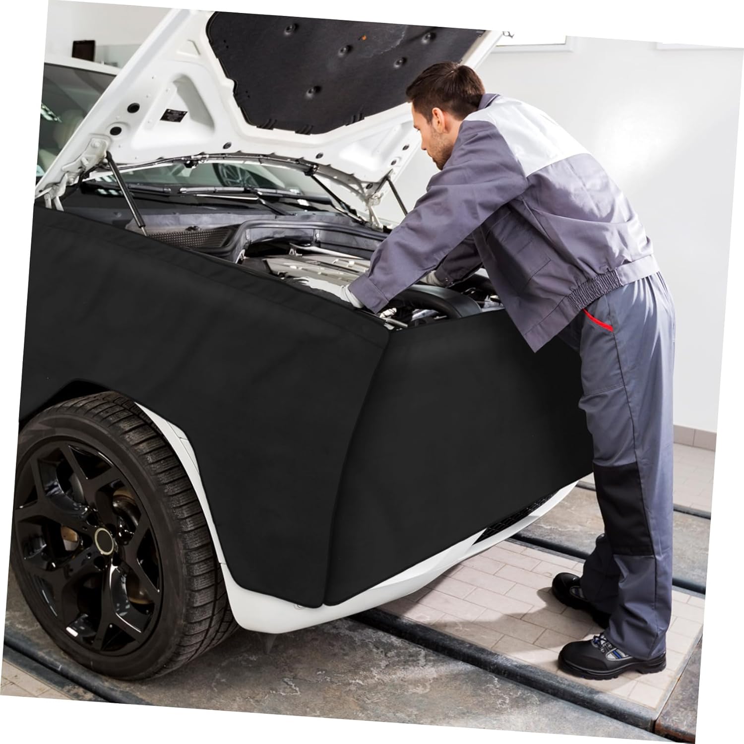 PRETYZOOM Automotive Cover Pad Set for Vehicle Repair Waterproof Mechanics Work Mat with Hooks for Trucks and SUVs