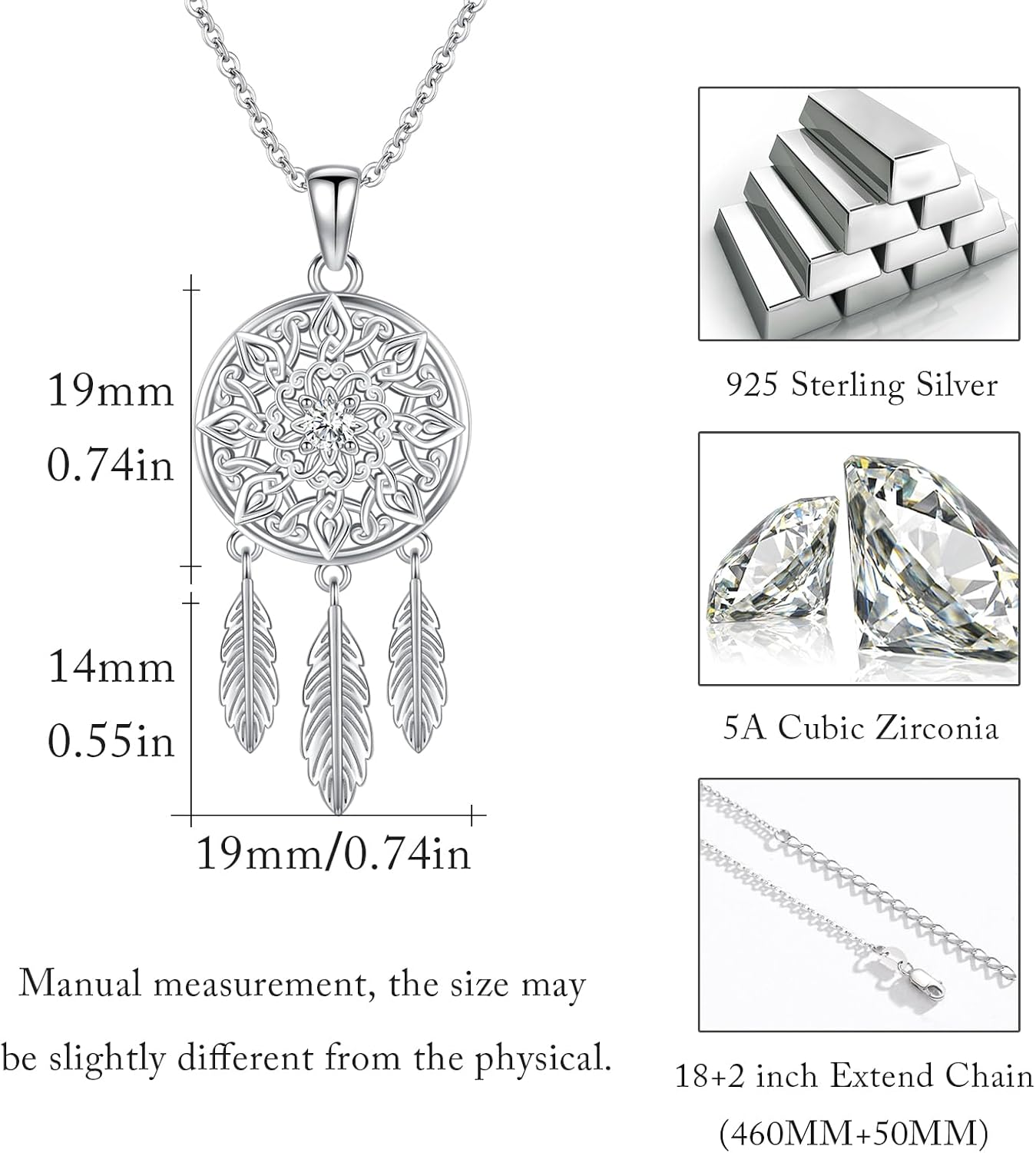 Cuoka 925 Sterling Silver Heart Necklace I Love You to The Moon and Back Pendant Sun Star Moon Necklace Jewelry for Women with Gifts Box - Image 3