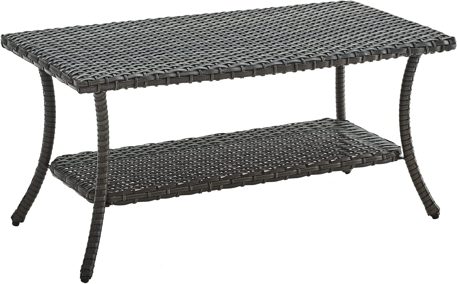 HUMMUH Wicker Patio Coffee Table,Rattan Outdoor Coffee