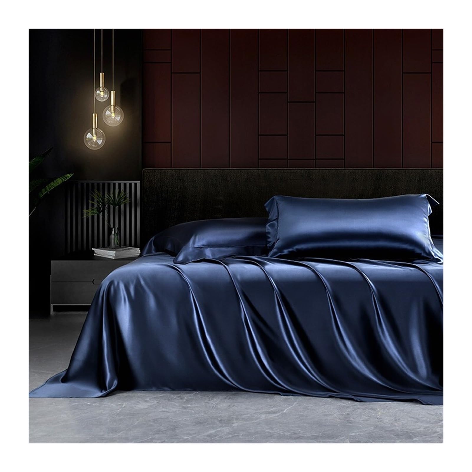 RUZGAR Bettlaken aus Gewaschener Seide 170x230cm 230x250cm Betttuch ohne Gummizug Luxuriöse und Kühlende Hotelbettlaken Hochwertiges Ultraweiches Haustuch (Color : Blue, Size : 230x250cm)