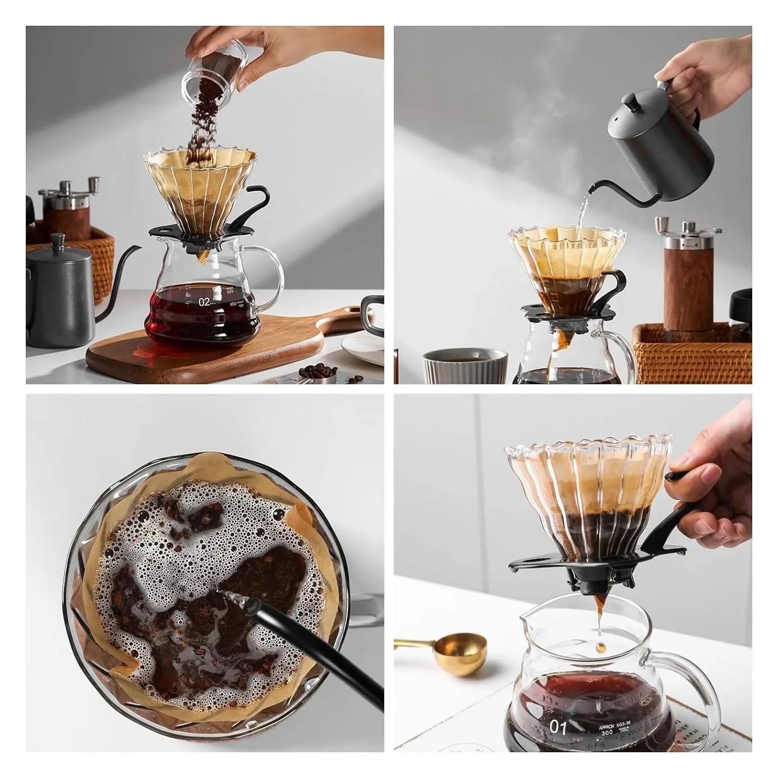 Kaffeefilterkegel, 100/1000 Stück, Größe Nr. 1 Nr. 2, natürliches, ungebleichtes braunes Papier, Einweg-Pour-Over-Maker, Korbtropfer for Zuhause, Büro(1000pcs,U01(1-2 servings))